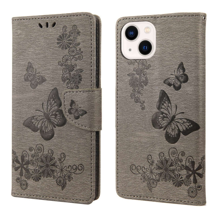 Butterfly Embossed Horizontal Flip Leather Phone Case, For iPhone 14, For iPhone 14 Plus, For iPhone 14 Pro, For iPhone 14 Pro Max