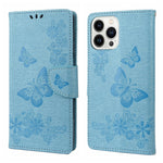 Butterfly Embossed Horizontal Flip Leather Phone Case, For iPhone 14, For iPhone 14 Plus, For iPhone 14 Pro, For iPhone 14 Pro Max