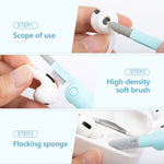 Bộ dụng cụ vệ sinh bàn phím máy tính và tai nghe Bluetooth 7 trong 1 Q6E, màu xanh dương và hồng