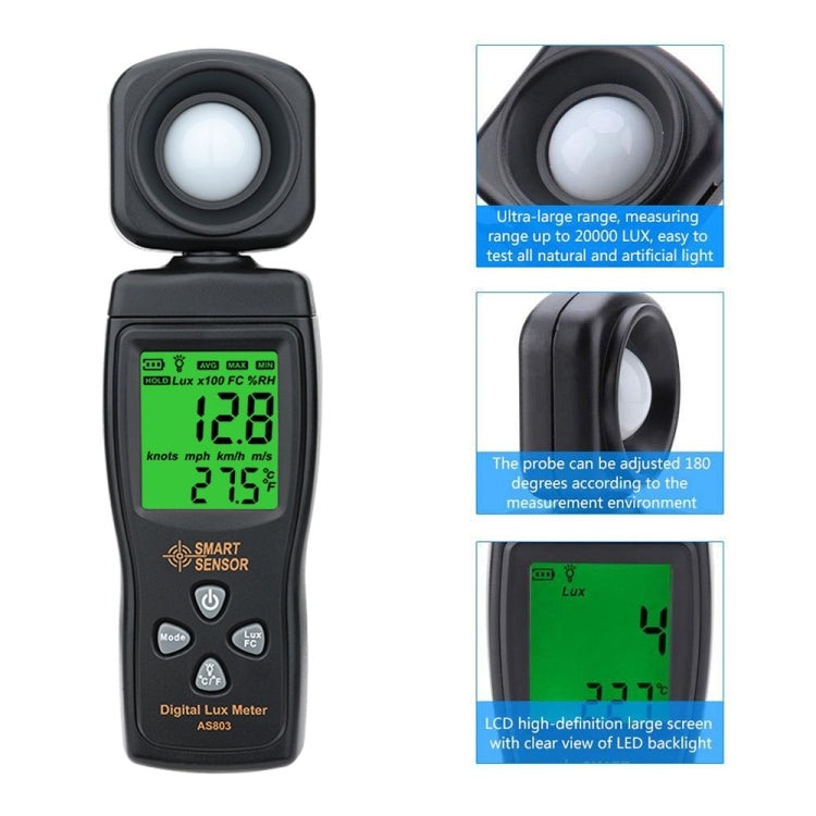 Máy đo ánh sáng kỹ thuật số cầm tay SmartSensor AS803