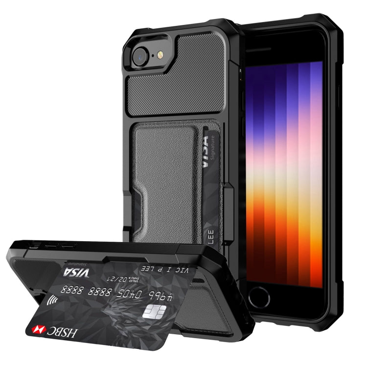 ZM02 Card Slot Holder Phone Case, For iPhone SE 2022 / SE 2020 / 8 / 7, For iPhone 8 Plus / 7 Plus, For iPhone XS / X, For iPhone XR, For iPhone XS Max, For iPhone 11, For iPhone 11 Pro, For iPhone 11 Pro Max, For iPhone 12, For iPhone 12 mini         ...