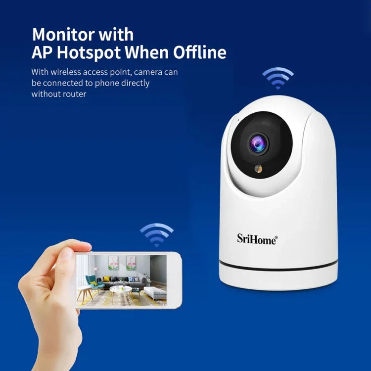 SriHome SH042 Camera Giám Sát Pan-tilt WiFi AI 2.0MP 1080P HD, SH042