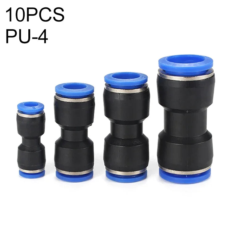 LAIZE 10 chiếc đầu nối nhanh khí nén thẳng bằng nhựa PU, PU-4, PU-6, PU-8, PU-10, PU-12, PU-14, PU-16