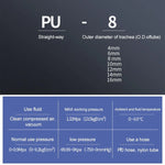 LAIZE 10 chiếc đầu nối nhanh khí nén thẳng bằng nhựa PU, PU-4, PU-6, PU-8, PU-10, PU-12, PU-14, PU-16