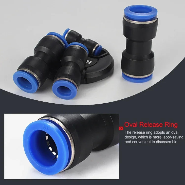 LAIZE 10 chiếc đầu nối nhanh khí nén thẳng bằng nhựa PU, PU-4, PU-6, PU-8, PU-10, PU-12, PU-14, PU-16