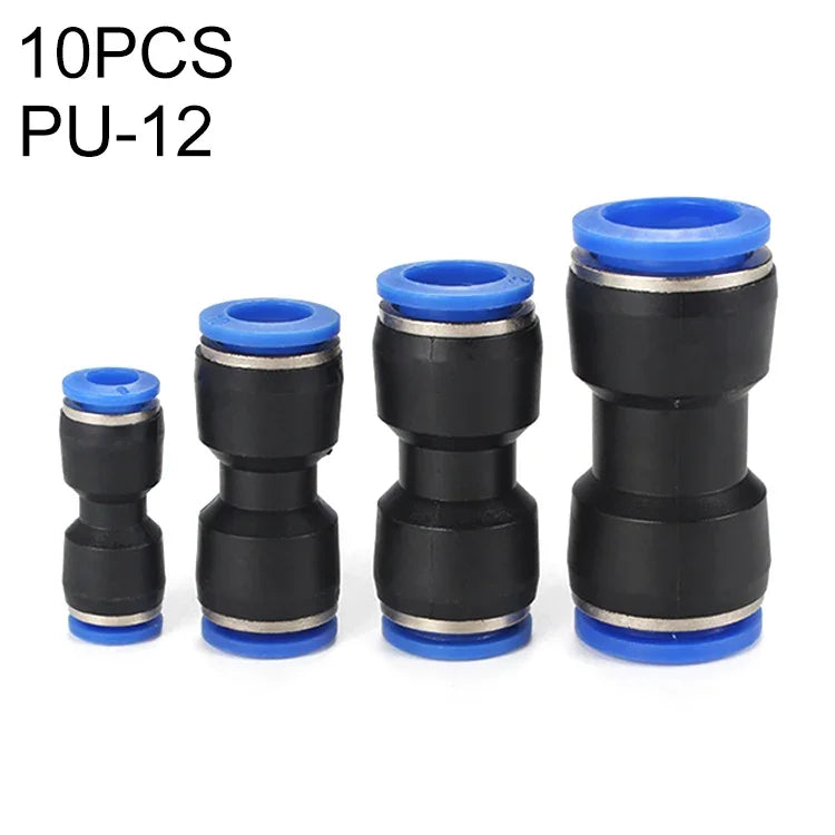 LAIZE 10 chiếc đầu nối nhanh khí nén thẳng bằng nhựa PU, PU-4, PU-6, PU-8, PU-10, PU-12, PU-14, PU-16