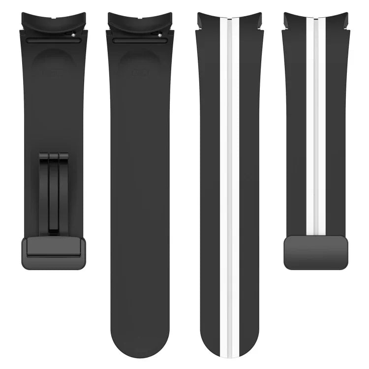 Dây đồng hồ silicone sọc hai màu, dành cho Samsung Galaxy Watch5 Pro