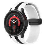 Dây đồng hồ silicone sọc hai màu, dành cho Samsung Galaxy Watch5 Pro