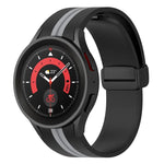 Dây đồng hồ silicone sọc hai màu, dành cho Samsung Galaxy Watch5 Pro