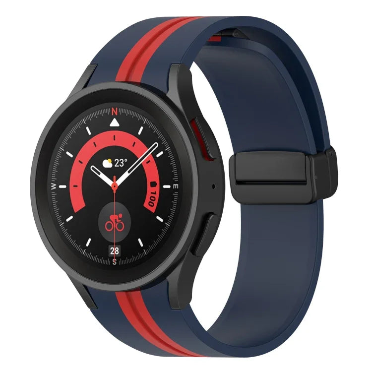 Dây đồng hồ silicone sọc hai màu, dành cho Samsung Galaxy Watch5 Pro