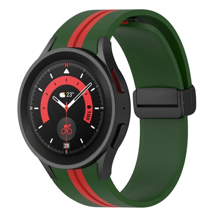 Dây đồng hồ silicone sọc hai màu, dành cho Samsung Galaxy Watch5 Pro