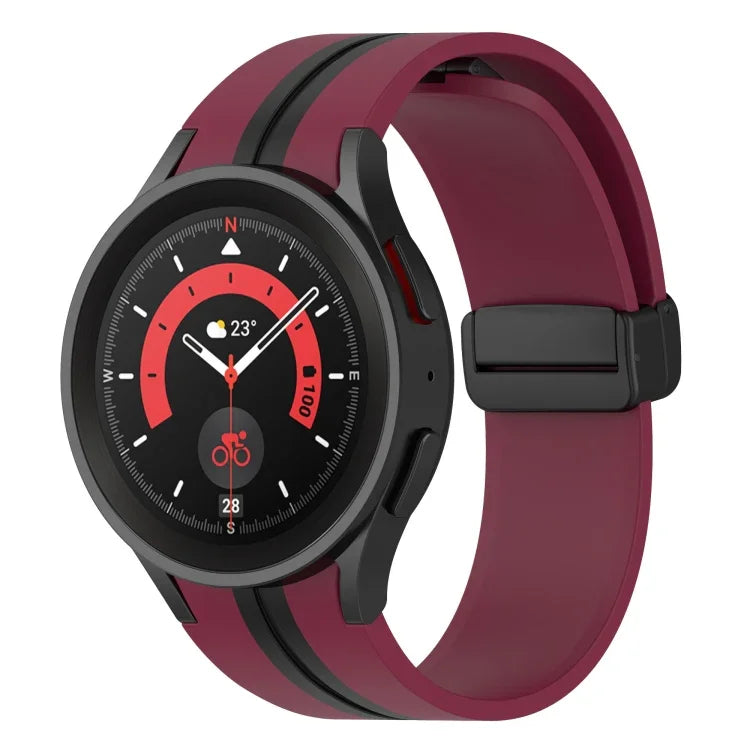 Dây đồng hồ silicone sọc hai màu, dành cho Samsung Galaxy Watch5 Pro