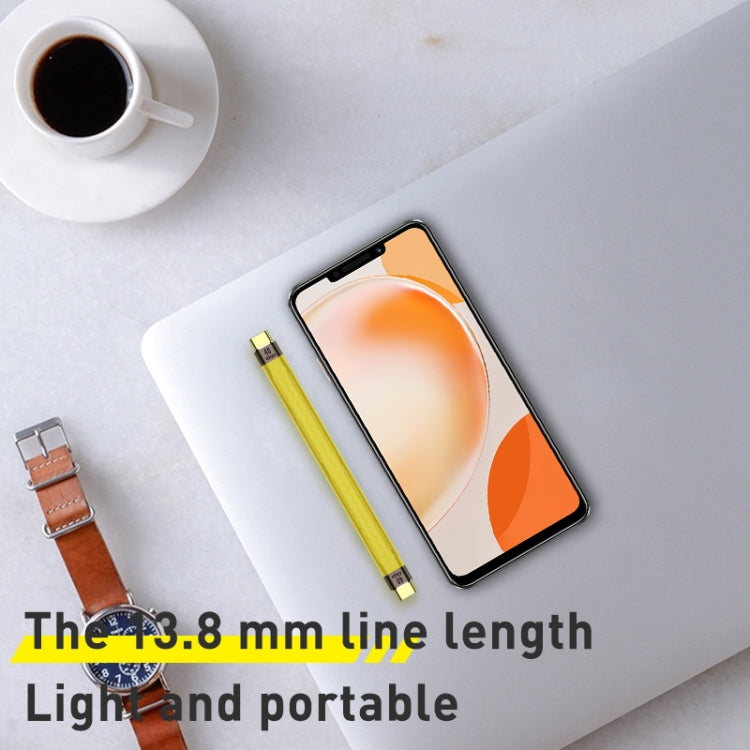 Cáp dữ liệu mềm USB-C/Type-C sang USB-C/Type-C 100W 40Gbps FPC, dài 13.8cm, USB-C/Type-C 40Gbps sang USB-C/Type-C
