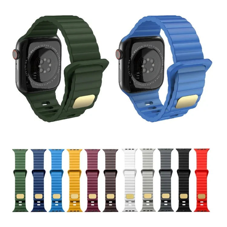 Dây đồng hồ silicone thoáng khí, thân thiện với da cho Apple Watch, Ultra 49mm / Series 8&7 45mm / SE 2&6&SE&5&4 44mm / 3&2&1 42mm, Series 8&7 41mm / SE 2&6&SE&5&4 40mm / 3&2&1 38mm