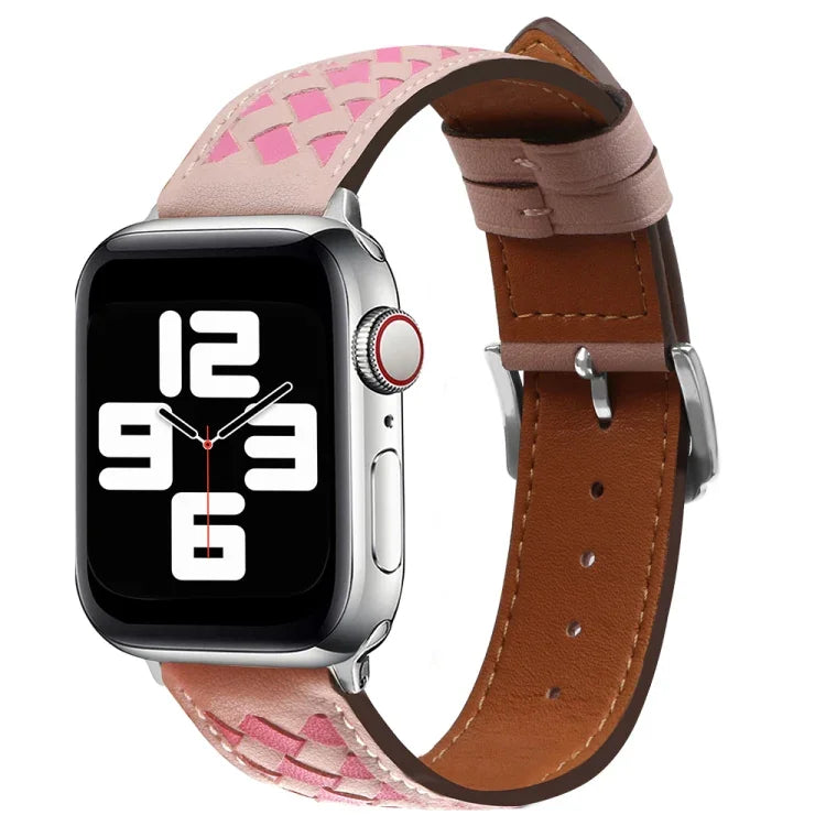 Dây đồng hồ da thật bện, Dành cho Apple Watch Ultra 49mm / Series 8&7 45mm / SE 2&6&SE&5&4 44mm / 3&2&1 42mm, Dành cho Apple Watch Series 8&7 41mm / SE 2&6&SE&5&4 40mm / 3&2&1 38mm