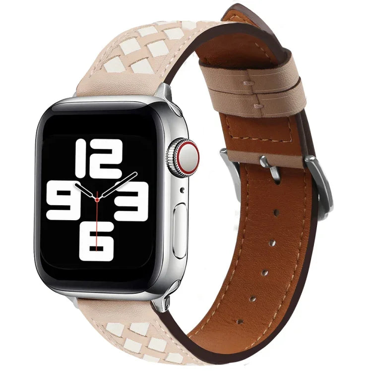 Dây đồng hồ da thật bện, Dành cho Apple Watch Ultra 49mm / Series 8&7 45mm / SE 2&6&SE&5&4 44mm / 3&2&1 42mm, Dành cho Apple Watch Series 8&7 41mm / SE 2&6&SE&5&4 40mm / 3&2&1 38mm