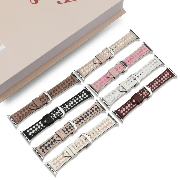 Dây đồng hồ da thật bện, Dành cho Apple Watch Ultra 49mm / Series 8&7 45mm / SE 2&6&SE&5&4 44mm / 3&2&1 42mm, Dành cho Apple Watch Series 8&7 41mm / SE 2&6&SE&5&4 40mm / 3&2&1 38mm
