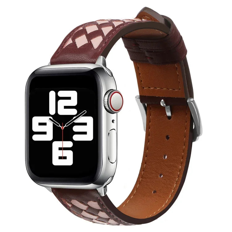 Dây đồng hồ da thật bện, Dành cho Apple Watch Ultra 49mm / Series 8&7 45mm / SE 2&6&SE&5&4 44mm / 3&2&1 42mm, Dành cho Apple Watch Series 8&7 41mm / SE 2&6&SE&5&4 40mm / 3&2&1 38mm