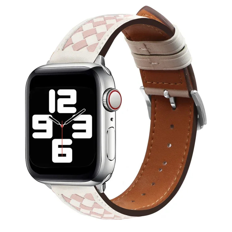 Dây đồng hồ da thật bện, Dành cho Apple Watch Ultra 49mm / Series 8&7 45mm / SE 2&6&SE&5&4 44mm / 3&2&1 42mm, Dành cho Apple Watch Series 8&7 41mm / SE 2&6&SE&5&4 40mm / 3&2&1 38mm