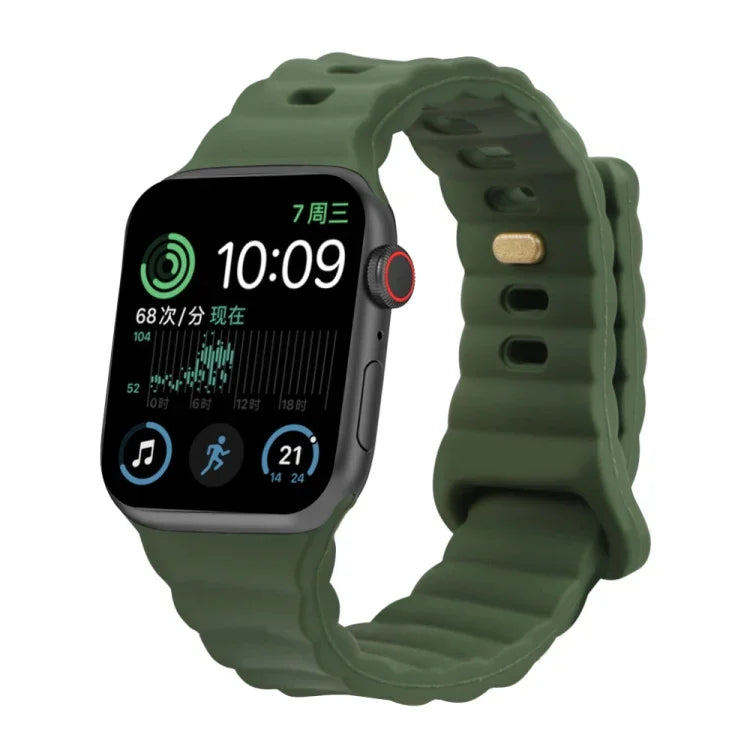 Dây đồng hồ silicone khóa cài ngược, cho Apple Watch Ultra 49mm / Series 8&7 45mm / SE 2&6&SE&5&4 44mm / 3&2&1 42mm, cho Apple Watch Series 8&7 41mm / SE 2&6&SE&5&4 40mm / 3&2&1 38mm