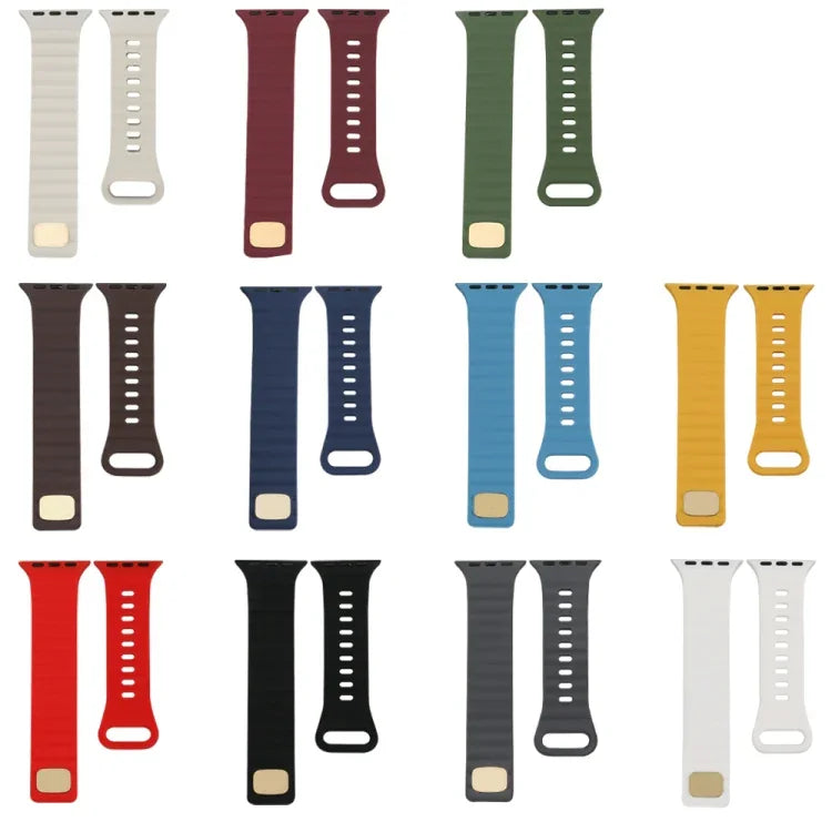 Dây đồng hồ silicone khóa cài ngược, cho Apple Watch Ultra 49mm / Series 8&7 45mm / SE 2&6&SE&5&4 44mm / 3&2&1 42mm, cho Apple Watch Series 8&7 41mm / SE 2&6&SE&5&4 40mm / 3&2&1 38mm