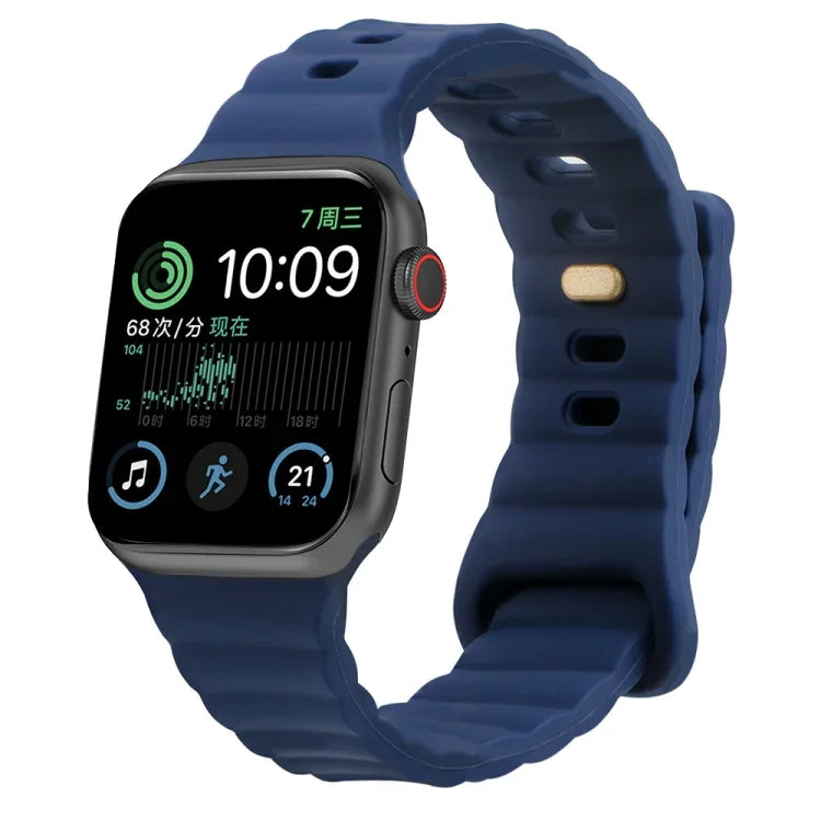 Dây đồng hồ silicone khóa cài ngược, cho Apple Watch Ultra 49mm / Series 8&7 45mm / SE 2&6&SE&5&4 44mm / 3&2&1 42mm, cho Apple Watch Series 8&7 41mm / SE 2&6&SE&5&4 40mm / 3&2&1 38mm