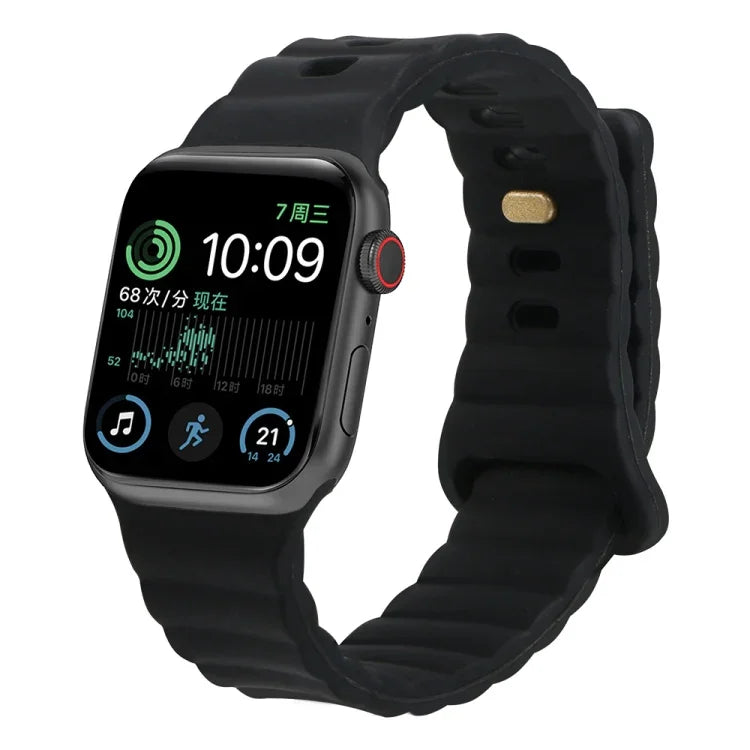 Dây đồng hồ silicone khóa cài ngược, cho Apple Watch Ultra 49mm / Series 8&7 45mm / SE 2&6&SE&5&4 44mm / 3&2&1 42mm, cho Apple Watch Series 8&7 41mm / SE 2&6&SE&5&4 40mm / 3&2&1 38mm