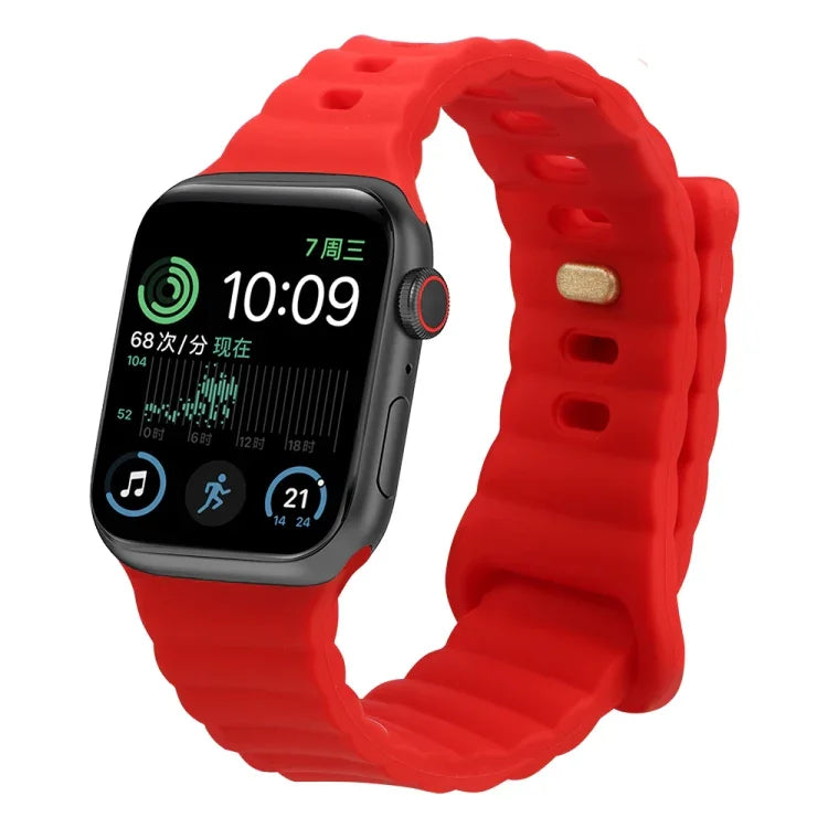 Dây đồng hồ silicone khóa cài ngược, cho Apple Watch Ultra 49mm / Series 8&7 45mm / SE 2&6&SE&5&4 44mm / 3&2&1 42mm, cho Apple Watch Series 8&7 41mm / SE 2&6&SE&5&4 40mm / 3&2&1 38mm