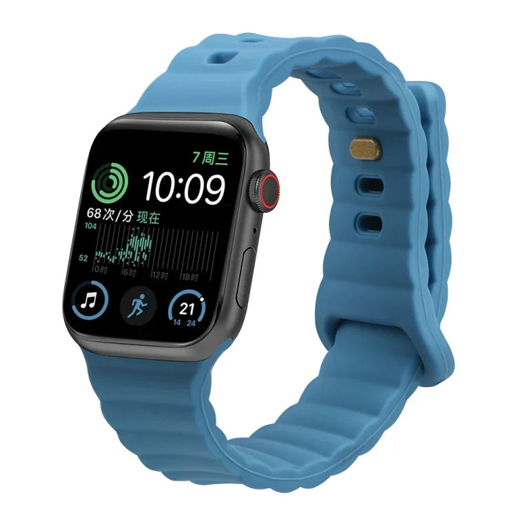 Dây đồng hồ silicone khóa cài ngược, cho Apple Watch Ultra 49mm / Series 8&7 45mm / SE 2&6&SE&5&4 44mm / 3&2&1 42mm, cho Apple Watch Series 8&7 41mm / SE 2&6&SE&5&4 40mm / 3&2&1 38mm
