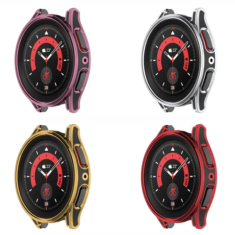Ốp bảo vệ đồng hồ hai màu kiểu tượng treo kèm phim kính cường lực, dành cho Samsung Galaxy Watch5 Pro 45mm, Samsung Galaxy Watch5 40mm, Samsung Galaxy Watch5 44mm, Samsung Galaxy Watch4 40mm, Samsung Galaxy Watch4 44mm
