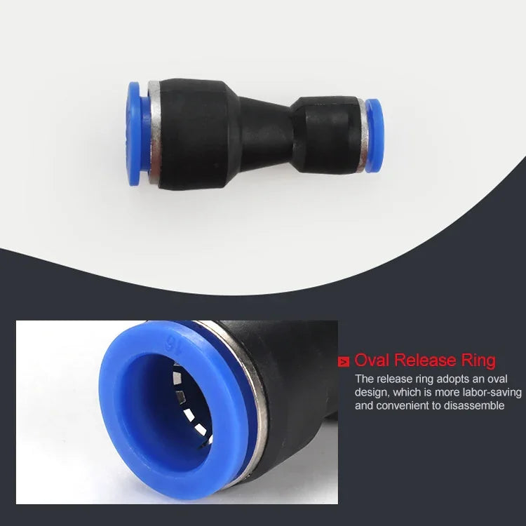 LAIZE 10 chiếc đầu nối nhanh khí nén giảm nhựa thẳng, PG6-4, PG8-4, PG8-6, PG10-6, PG10-8, PG12-8, PG12-10, PG16-12