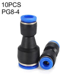 LAIZE 10 chiếc đầu nối nhanh khí nén giảm nhựa thẳng, PG6-4, PG8-4, PG8-6, PG10-6, PG10-8, PG12-8, PG12-10, PG16-12