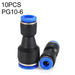 LAIZE 10 chiếc đầu nối nhanh khí nén giảm nhựa thẳng, PG6-4, PG8-4, PG8-6, PG10-6, PG10-8, PG12-8, PG12-10, PG16-12