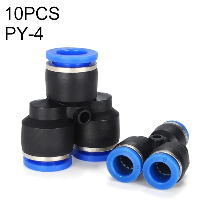 PY-14 LAIZE 2 chiếc đầu nối nhanh khí nén nhựa loại chữ Y giảm, PY-4 (10 chiếc), PY-6 (10 chiếc), PY-8 (10 chiếc), PY-10 (10 chiếc), PY-12 (10 chiếc), PY-14 (2 chiếc), PY-16 (2 chiếc)