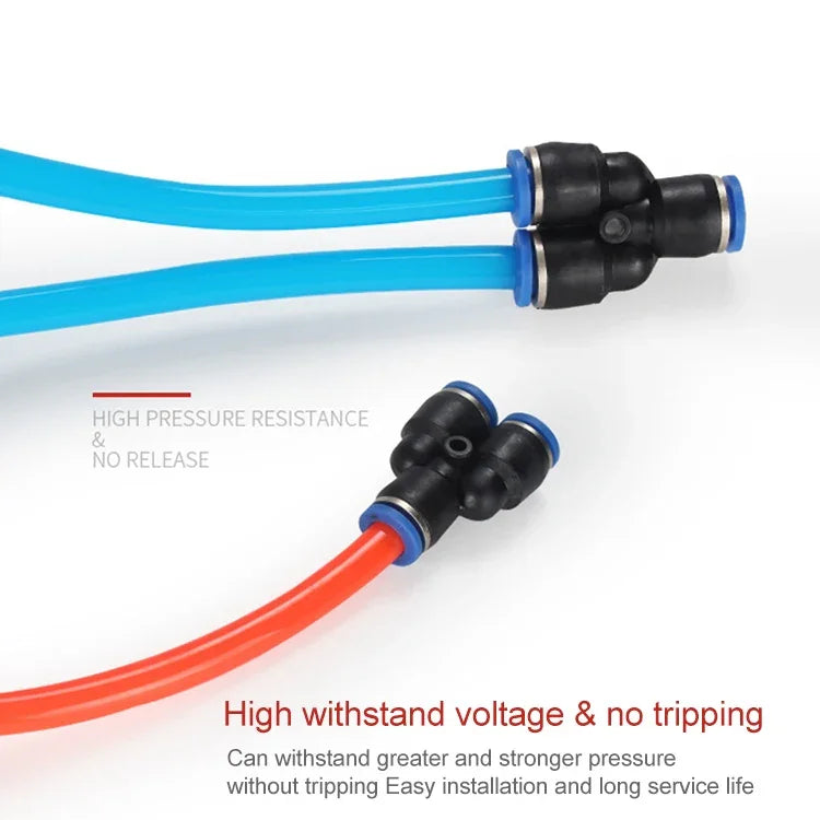 PY-14 LAIZE 2 chiếc đầu nối nhanh khí nén nhựa loại chữ Y giảm, PY-4 (10 chiếc), PY-6 (10 chiếc), PY-8 (10 chiếc), PY-10 (10 chiếc), PY-12 (10 chiếc), PY-14 (2 chiếc), PY-16 (2 chiếc)