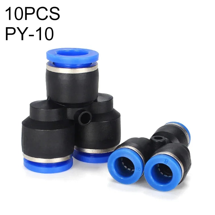 PY-14 LAIZE 2 chiếc đầu nối nhanh khí nén nhựa loại chữ Y giảm, PY-4 (10 chiếc), PY-6 (10 chiếc), PY-8 (10 chiếc), PY-10 (10 chiếc), PY-12 (10 chiếc), PY-14 (2 chiếc), PY-16 (2 chiếc)
