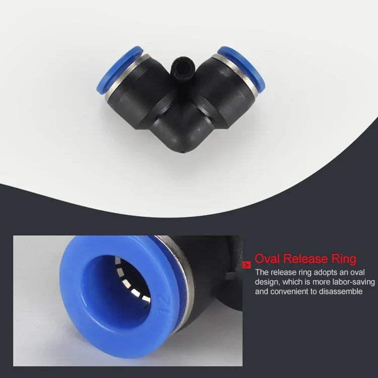 LAIZE 10 cái đầu nối nhanh nhựa chữ L khí nén, PV-4, PV-6, PV-8, PV-10, PV-12, PV-14, PV-16