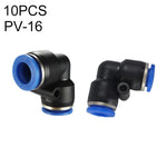 LAIZE 10 cái đầu nối nhanh nhựa chữ L khí nén, PV-4, PV-6, PV-8, PV-10, PV-12, PV-14, PV-16