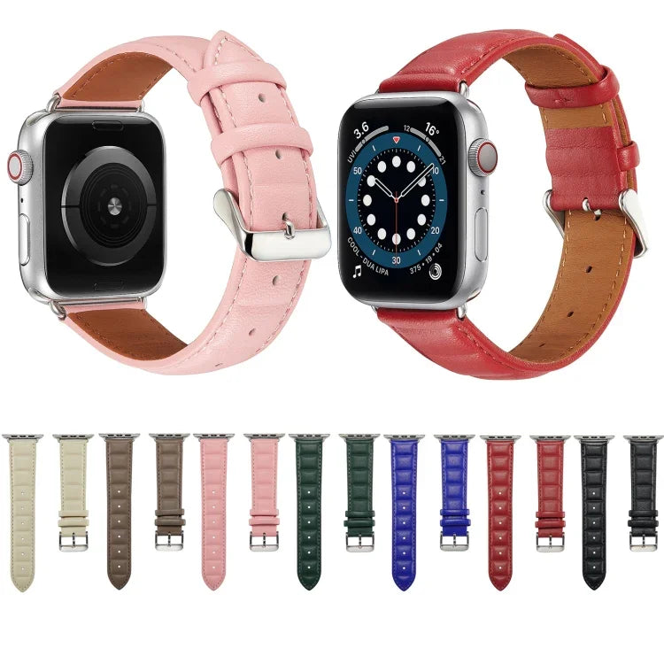 Dây đồng hồ da thật, Dành cho Apple Watch Ultra 49mm / Series 8&7 45mm / SE 2&6&SE&5&4 44mm / 3&2&1 42mm, Dành cho Apple Watch Series 8&7 41mm / SE 2&6&SE&5&4 40mm / 3&2&1 38mm
