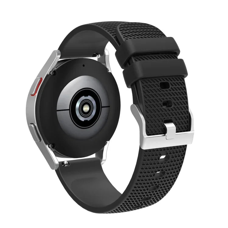 Dây đồng hồ silicone khóa bạc 20mm có vết lõm, cho Samsung Galaxy Watch5 40mm/44mm / Watch5 Pro
