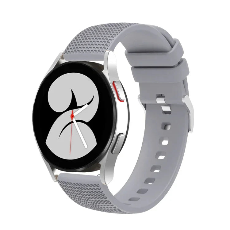 Dây đồng hồ silicone khóa bạc 20mm có vết lõm, cho Samsung Galaxy Watch5 40mm/44mm / Watch5 Pro