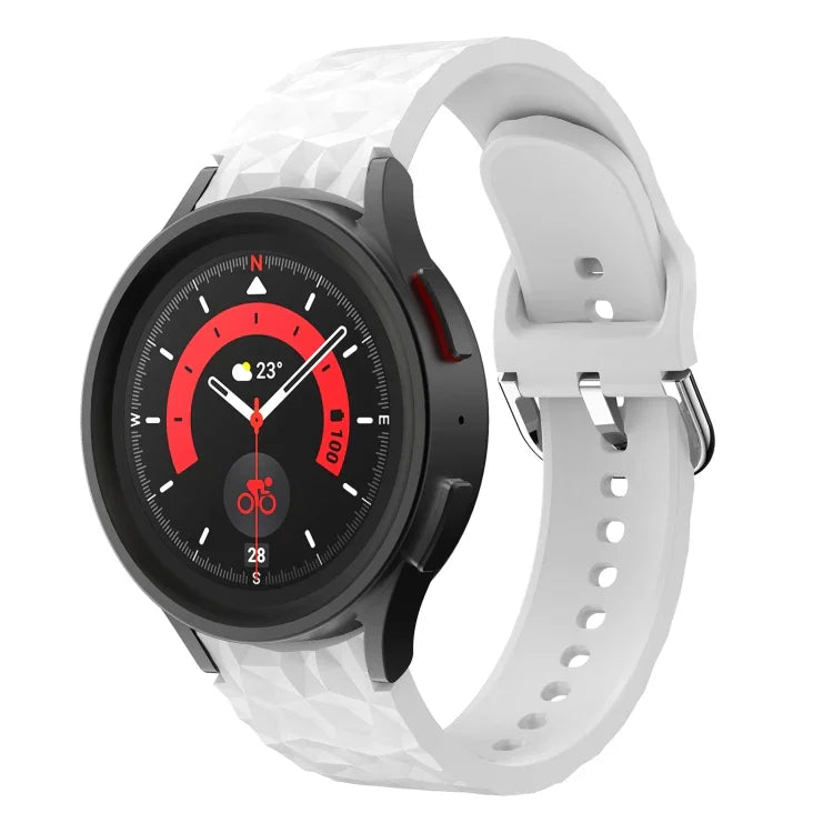 Dây đồng hồ silicone họa tiết hình thoi, cho Samsung Galaxy Watch 5 / Watch 5 Pro