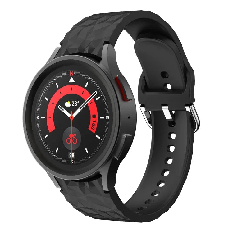 Dây đồng hồ silicone họa tiết hình thoi, cho Samsung Galaxy Watch 5 / Watch 5 Pro