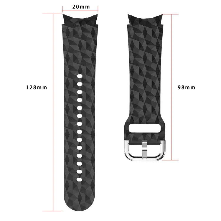 Dây đồng hồ silicone họa tiết hình thoi, cho Samsung Galaxy Watch 5 / Watch 5 Pro