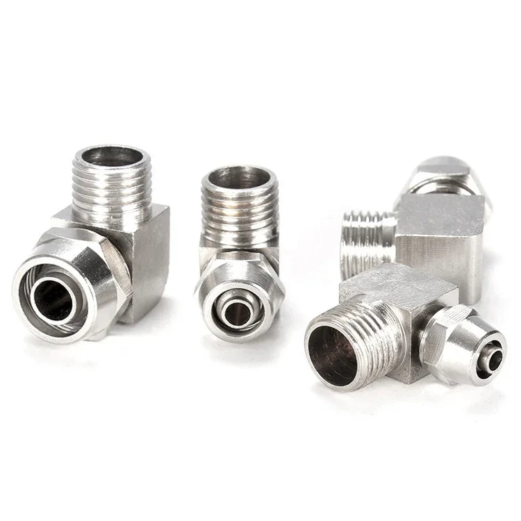 PL8-02 Đầu nối nhanh ren cái khóa ống đồng mạ niken LAIZE, PL4-M5, PL4-01, PL4-02, PL6-M5, PL6-01, PL6-02, PL8-01, PL8-02