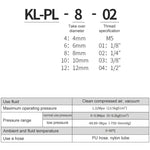 PL8-02 Đầu nối nhanh ren cái khóa ống đồng mạ niken LAIZE, PL4-M5, PL4-01, PL4-02, PL6-M5, PL6-01, PL6-02, PL8-01, PL8-02