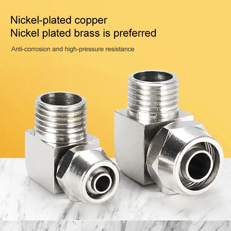PL8-02 Đầu nối nhanh ren cái khóa ống đồng mạ niken LAIZE, PL4-M5, PL4-01, PL4-02, PL6-M5, PL6-01, PL6-02, PL8-01, PL8-02