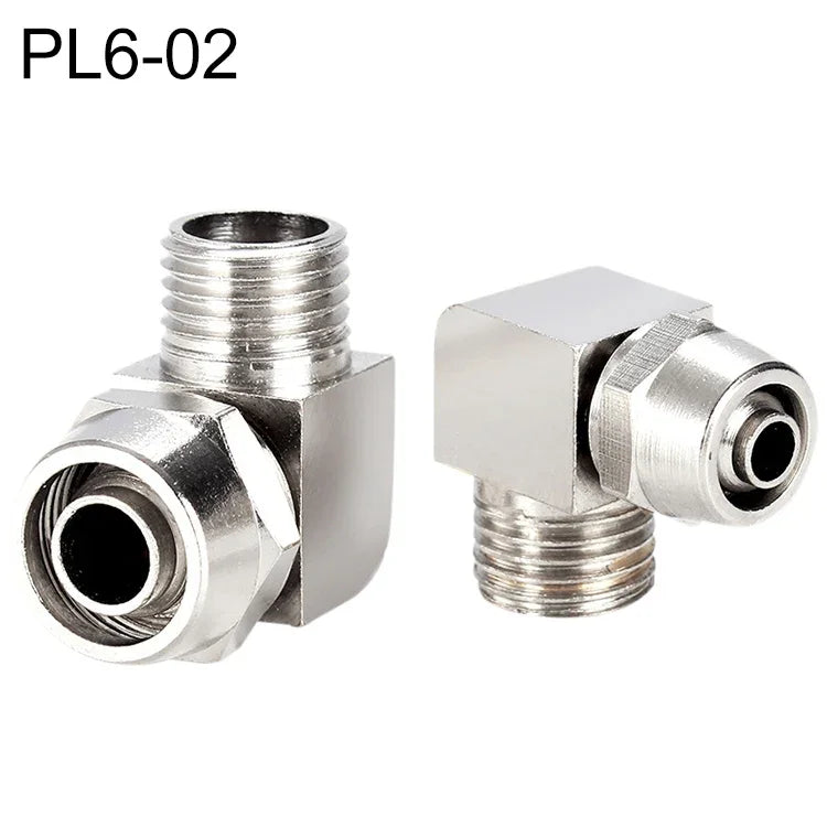PL8-02 Đầu nối nhanh ren cái khóa ống đồng mạ niken LAIZE, PL4-M5, PL4-01, PL4-02, PL6-M5, PL6-01, PL6-02, PL8-01, PL8-02