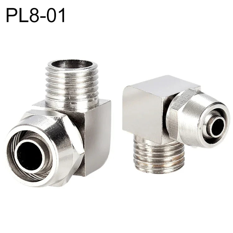 PL8-02 Đầu nối nhanh ren cái khóa ống đồng mạ niken LAIZE, PL4-M5, PL4-01, PL4-02, PL6-M5, PL6-01, PL6-02, PL8-01, PL8-02