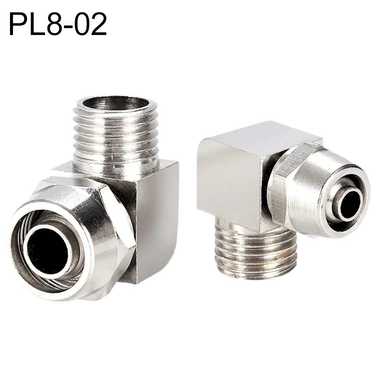 PL8-02 Đầu nối nhanh ren cái khóa ống đồng mạ niken LAIZE, PL4-M5, PL4-01, PL4-02, PL6-M5, PL6-01, PL6-02, PL8-01, PL8-02